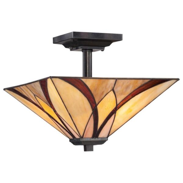 Tiffany Ashewille loftlampe 1 i vintage bronze-finish med 2 lyskilder