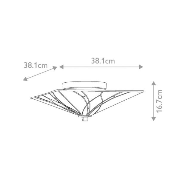 Tiffany Ashewille loftlampe 2 i vintage bronze-finish med 2 lyskilder - Image 7