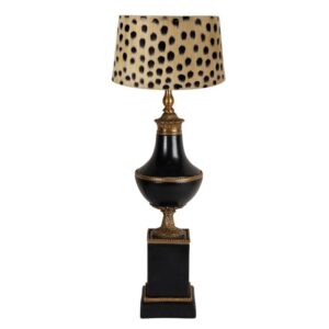 Empire bordlampe i sort og messing - vælg skærm