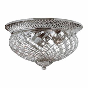 Plantation loftlampe i messing med nikkel-finish med 3 lyskilder