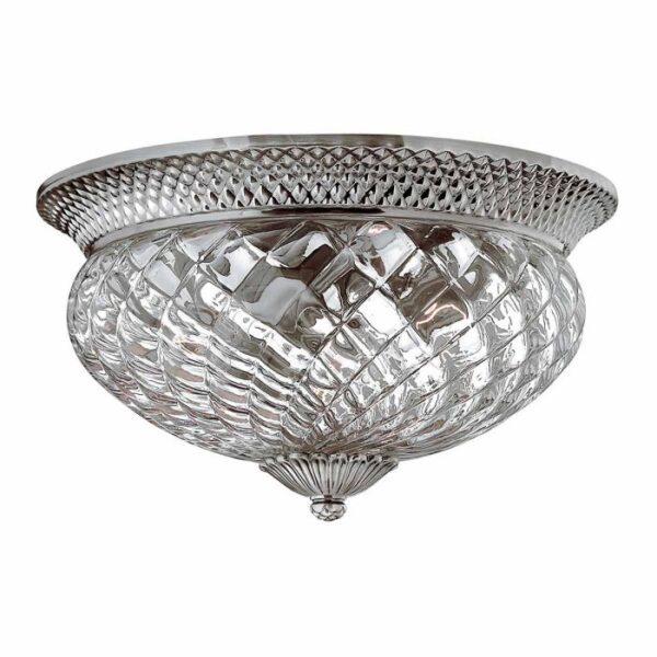 Plantation loftlampe i messing med nikkel-finish med 3 lyskilder