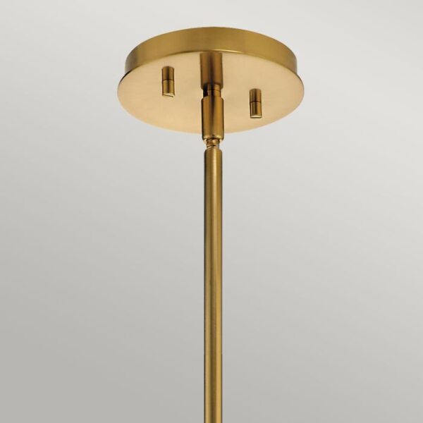Kgs. Lyngby designer chandelier i rødguld-messing-finish med 5 opalglas og lyskilder - Image 4