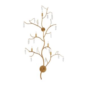 Forest Dawn designer væglampe med kvartskrystal og 5 lyskilder