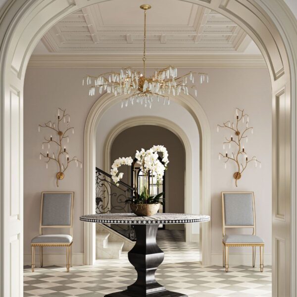 Forest Dawn designer chandelier med kvartskrystal og 8 lyskilder - Image 2