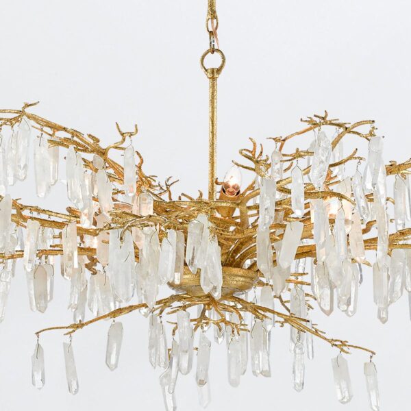 Forest Dawn designer chandelier med kvartskrystal og 8 lyskilder - Image 7