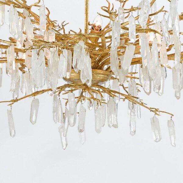 Forest Dawn designer chandelier med kvartskrystal og 8 lyskilder - Image 4